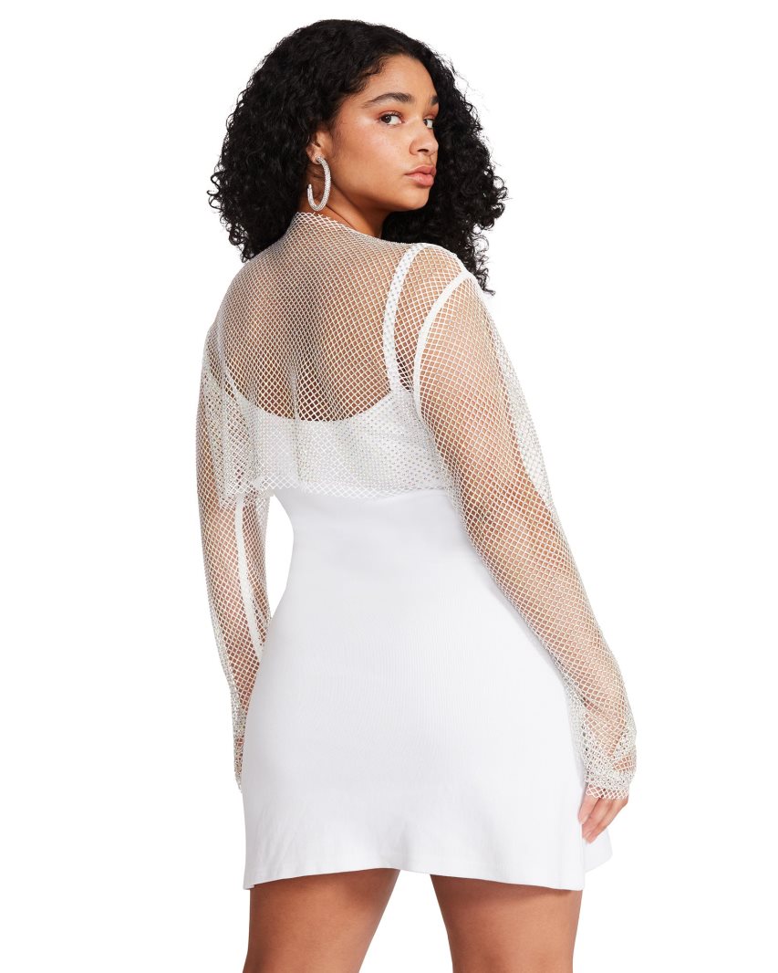 Tops Steve Madden Mesh Rhinestone Mujer Blancas | ES VE6S19